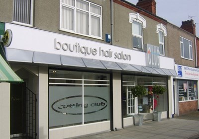 Cutting Club Hair Salon Shop Fascia Exterior Signage Grimsby