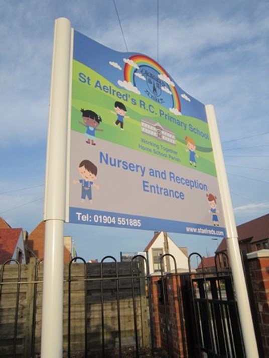 St Aelred's RC Education & Schools Outdoor Business Signs Post And Panel Signs