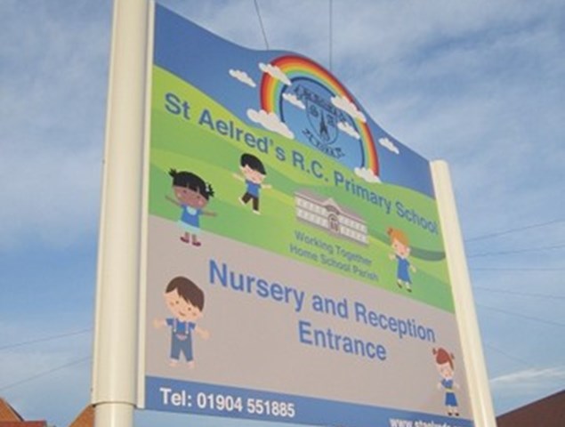 St Aelred's RC Education & Schools Outdoor Business Signs Post And Panel Signs