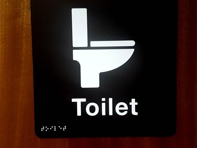 Toilet Braille Sign