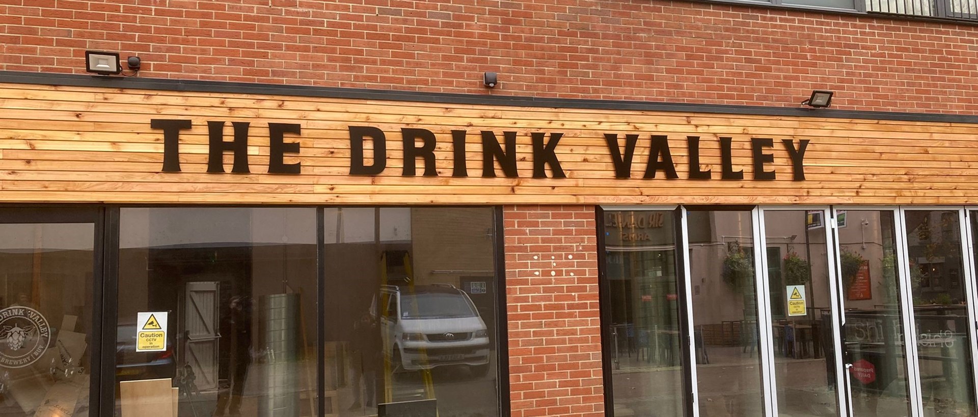 The Drink Valley Wooden Fascia Signage With Flat Cut Letters 1 (Signs Express Swindon)