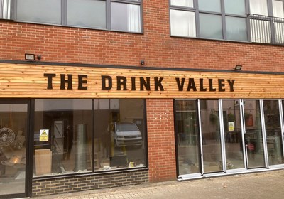The Drink Valley Wooden Fascia Signage With Flat Cut Letters 1 (Signs Express Swindon)