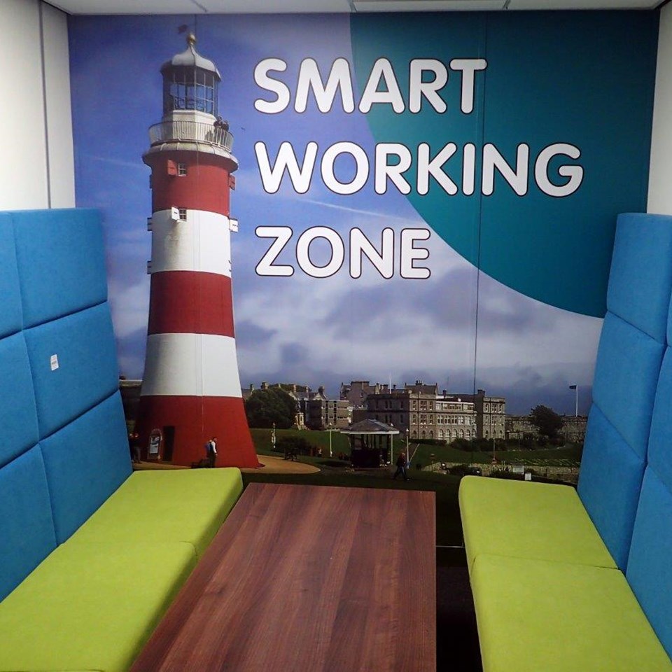 Full Colour Digitally Printed Wallpaper with photo image for Devon and Cornwall Police