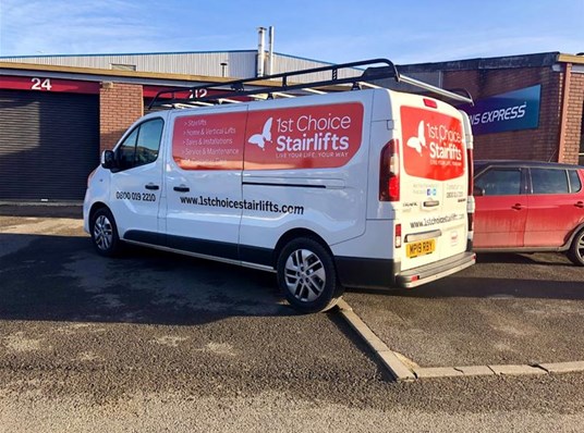 1St Choice Stairlifts Van Graphics Side Bath