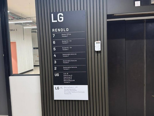 Renold - Wayfinding Sign - Manchester
