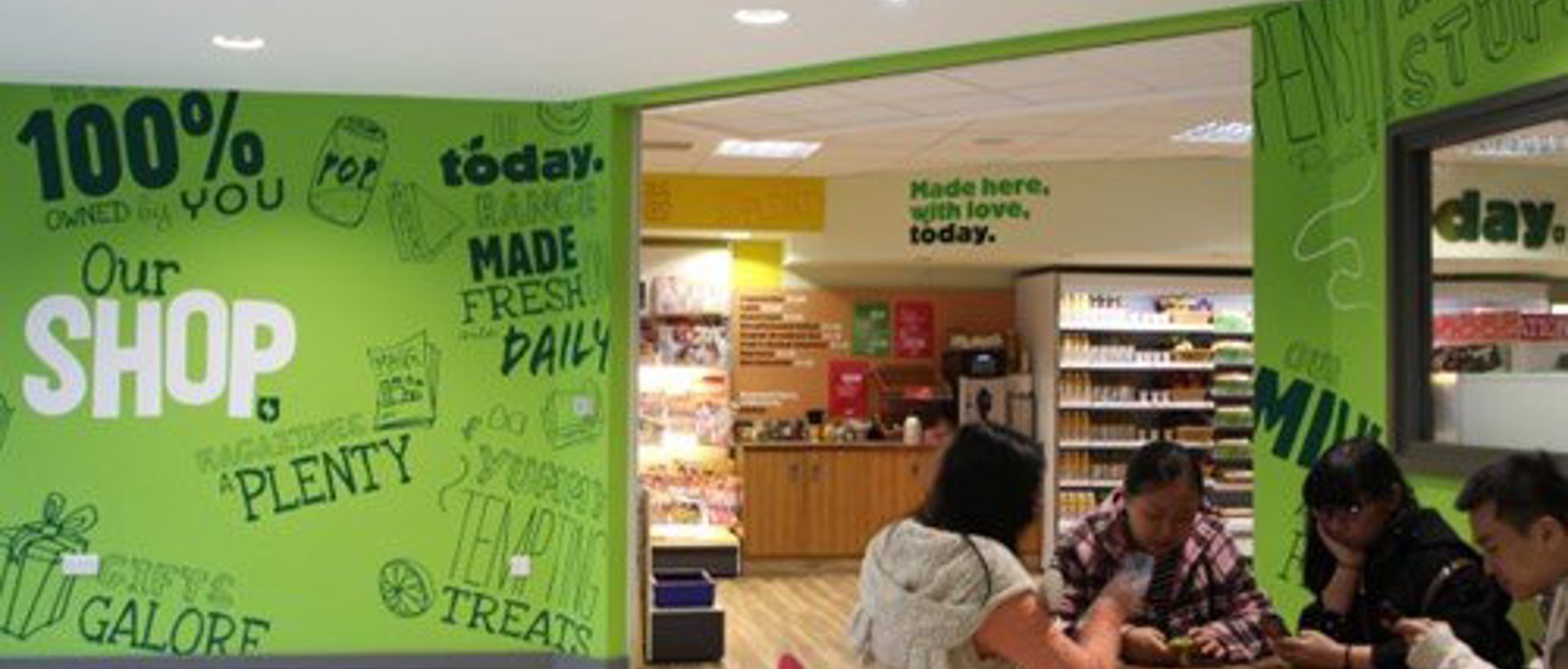 Student Shop Signs Express install vinyl graphics for student union shop