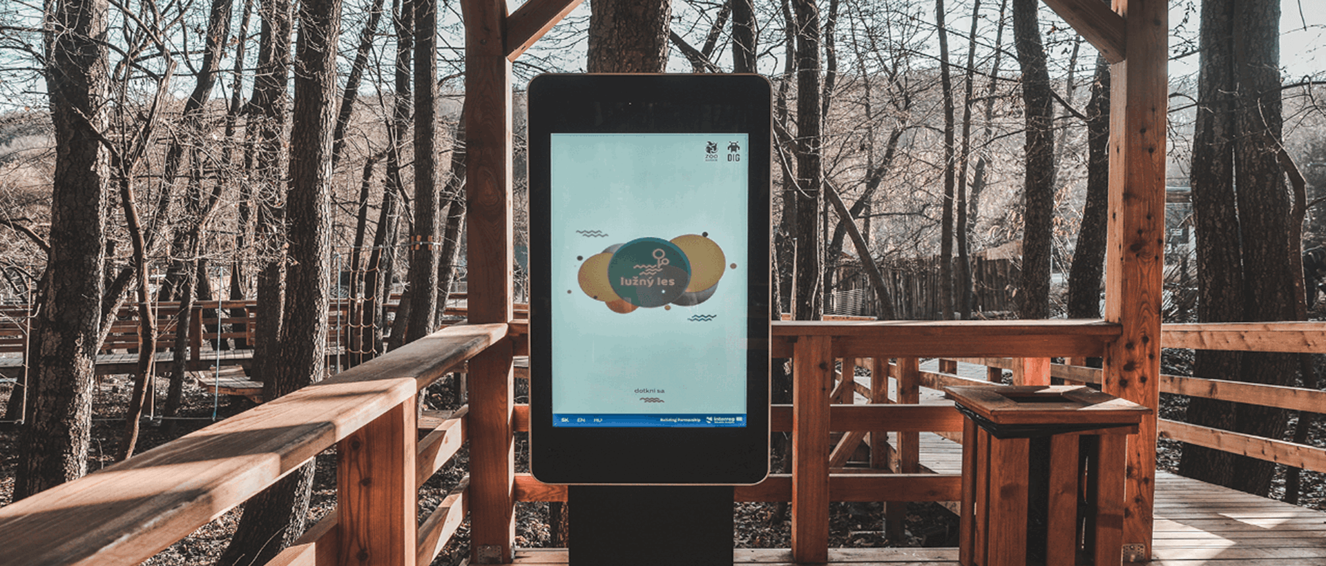 Freestanding Digital Touch Screen Sign