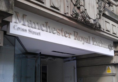 Flat Cut Brushed Stainless Steel Letters Fascia Sign Manchester