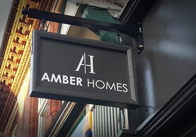 Amber Homes Projecting Exterior Sign And Bracket Nottingham