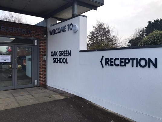 Aylesbury External Directional Signage Lettering For Oak Green School