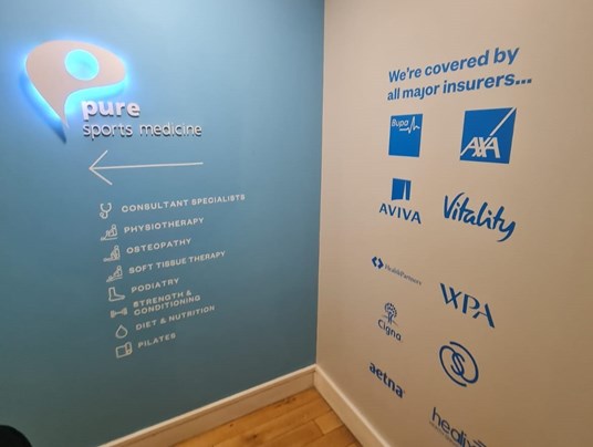 Internal Wall Graphics Pure Sports Medicine By Signs Express Enfield