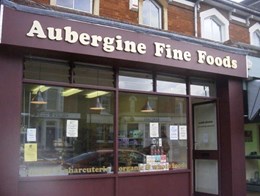 Flat Cut Aluminium Letters On Locators For Aubergine Fine Foods Milton Keynes