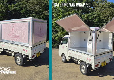 Party Floss mini food van wrapped by Signs Express Peterborough