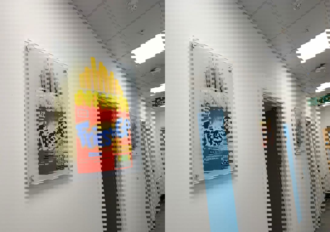 Acrylic sign with printed display for McCain 