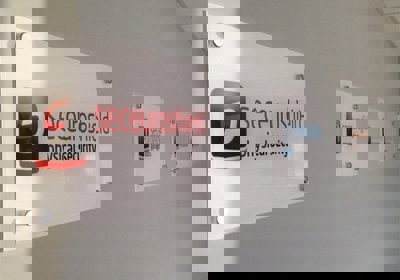 Internal 5mm acrylic plaques with flush cap fixings