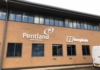 Pentland And Berghaus Built Up Lettering Wearside