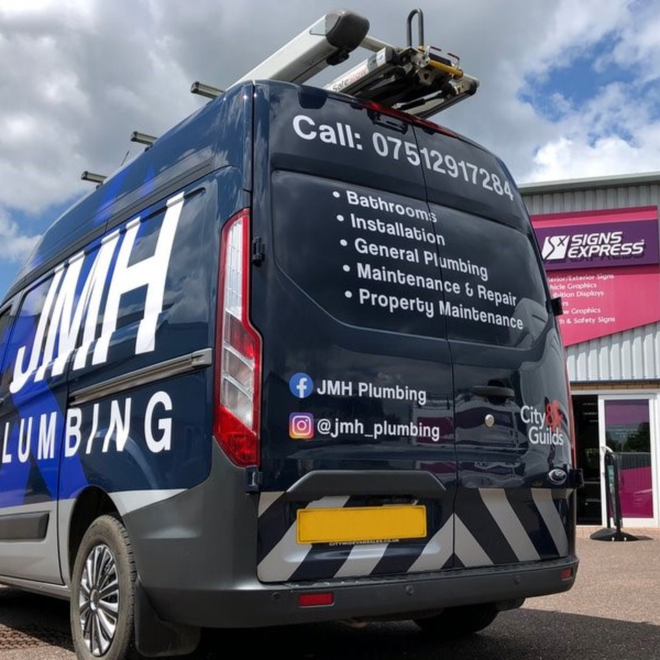 Cut Vinyl Text & Digital Printed Graphics Including Watermark Style Logo 