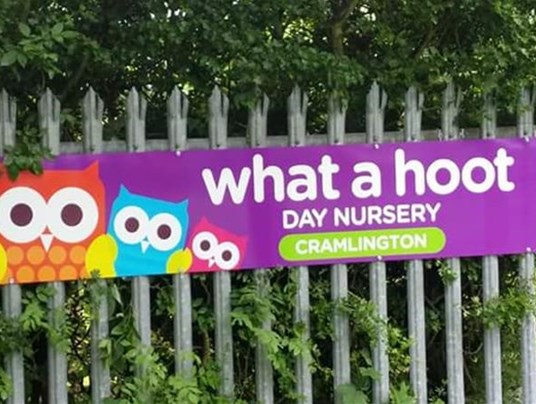 What A Hoot Cramlington Banner Exterior Signage Newcastle