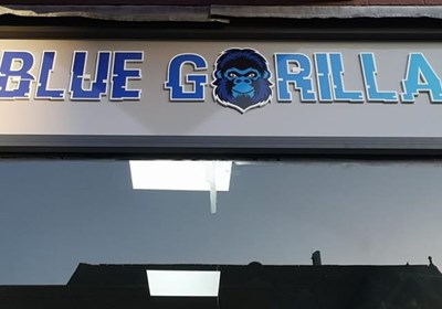 Blue Gorilla Vape Leicester Acrylic Cut Letters Outdoor Business Sign