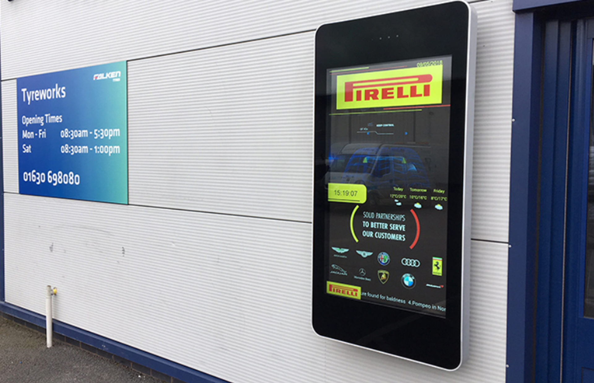 Wall-mounted digital display screens