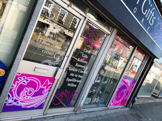 Window graphics for shop and retail signage