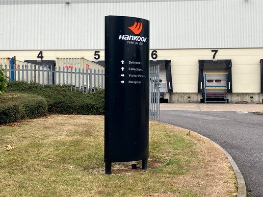 Freestanding illuminated monolith in Daventry