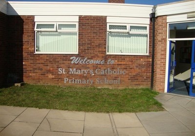St Mary's School Brushed Aluminium Composite Letters Sheffield