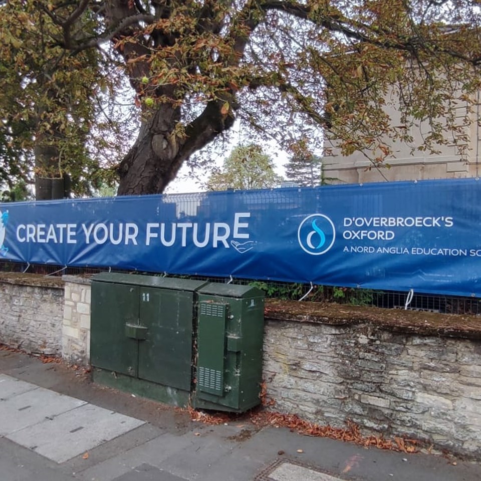 Exterior Promotional Banner For Doverbroecks School By Signs Express Oxford