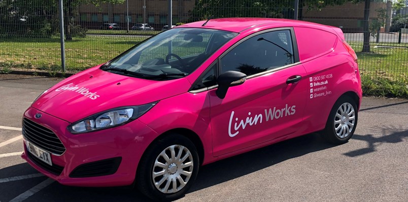 Livin Works Charity Vehicle Graphics Vehicle Wrapping South Durham