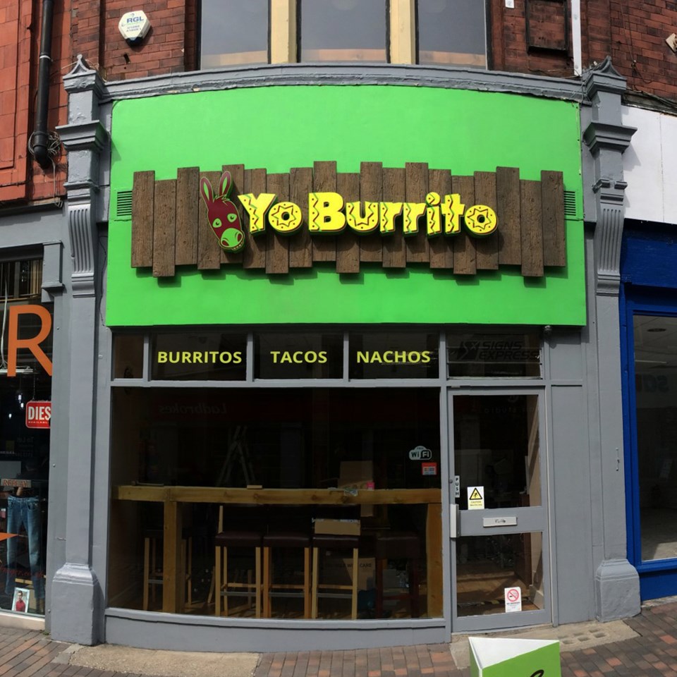 Yo Burrito Shop Front Built Up Letters Sx Stoke Wm