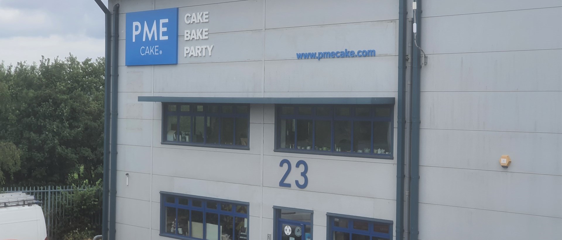 Exterior Warehouse Signs For PME Cake In Enfield