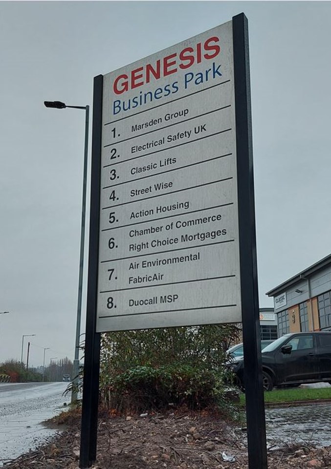 Genesis Business Park Sign Sheffield