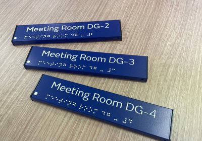 Meeting Room Door Signs With Braille And Tactile Letters