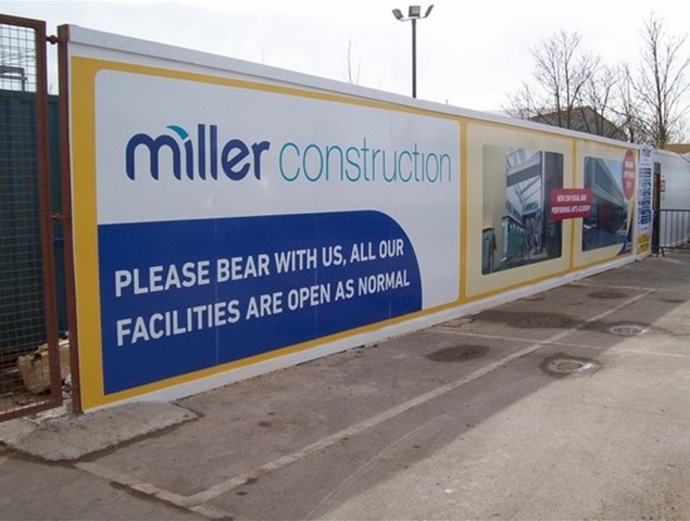 Site Hoarding Panels For Miller Construction Preston