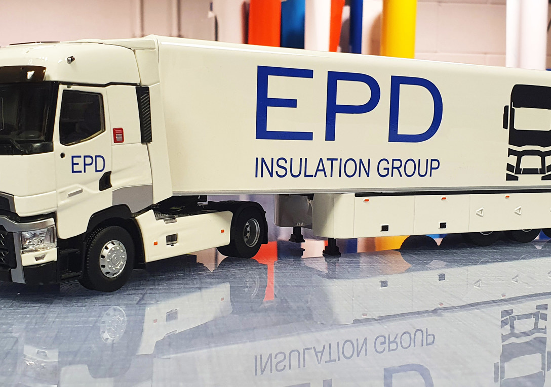 Vinyl graphics for miniature truck with EPD livery