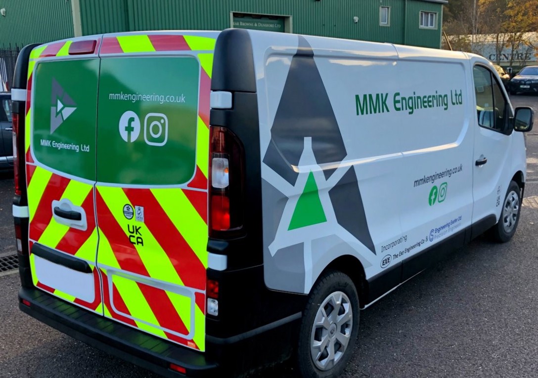 Digital Printed & Cut Vinyl Text & Logos On A White Renault Trafic Long Wheel Base