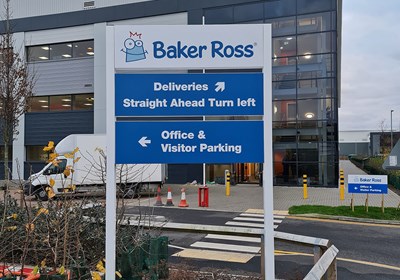 Outdoor Business Signs At ICON Harlow For Baker Ross
