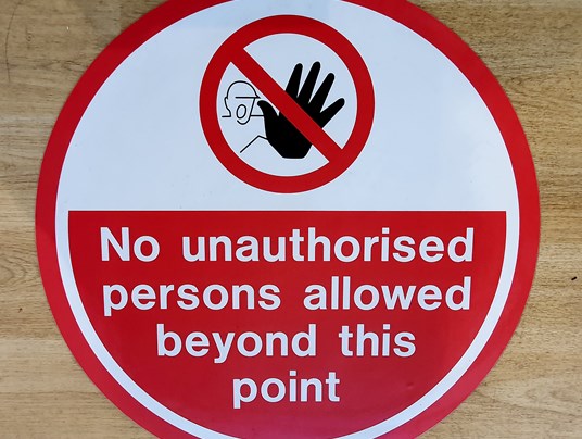No Unauthorised Persons Floor Stickers