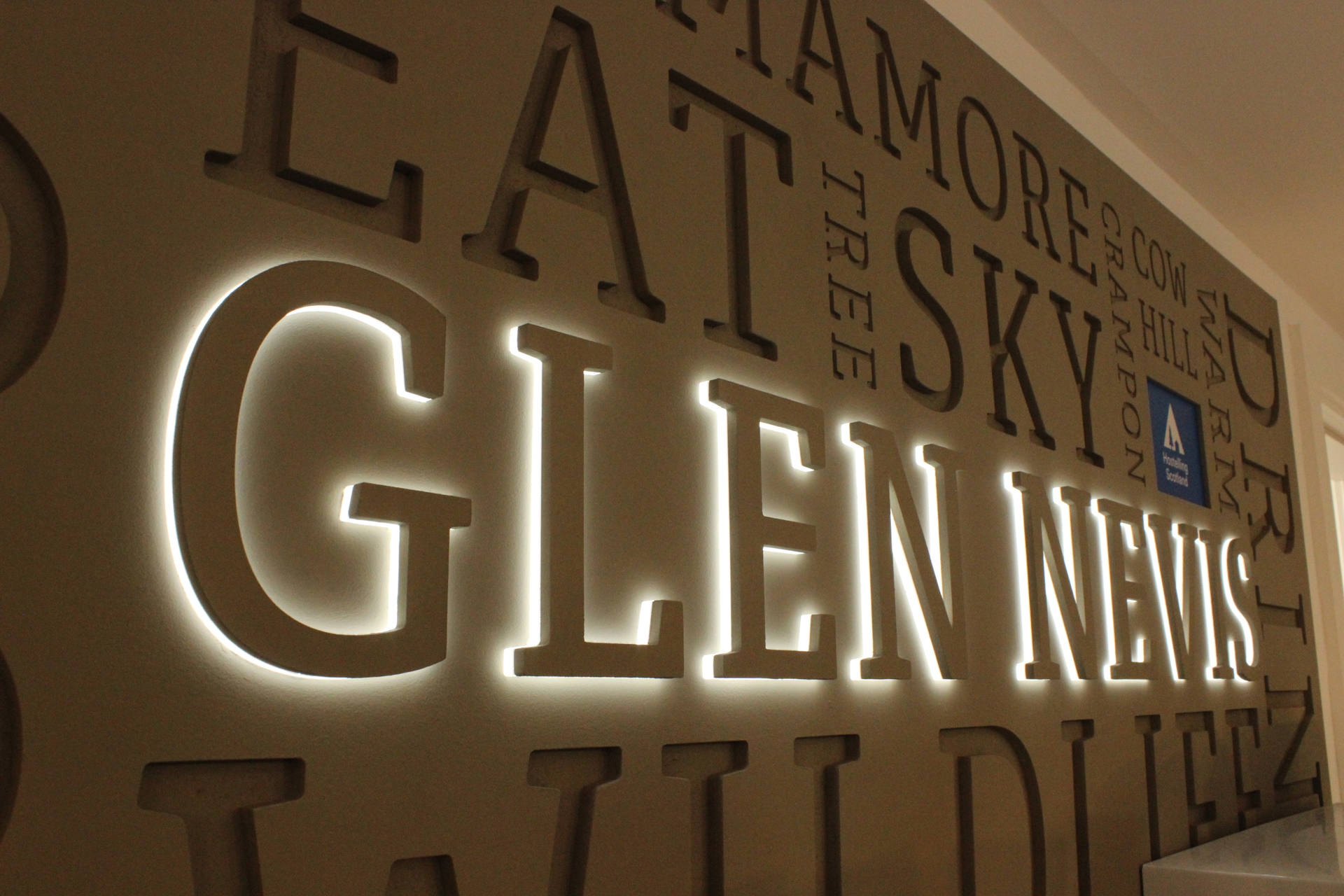 Illuminated bespoke signage for Hostelling Scotland by Signs Express Falkirk
