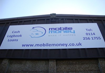 Mobile Money Aluminium Composite Panel Sign Sheffield