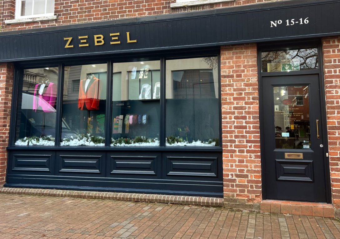 Exterior Shop Fascia With Fret Cut Gold Acrylic Letters On Stand Off Locators