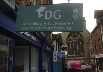 DG Art Gallery Exterior Hanging Shop Signage Oxford