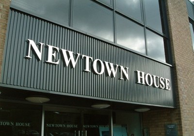 Newtown House Business Sign With Built Up Letters Reading