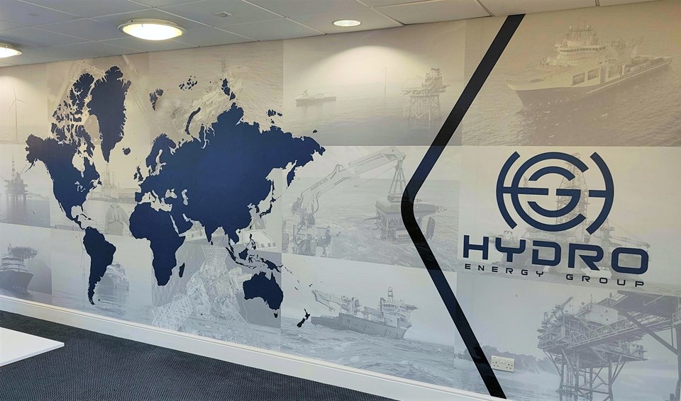 Custom Wallpaper Consisting Of Printed Graphics For Hydro Energy Group
