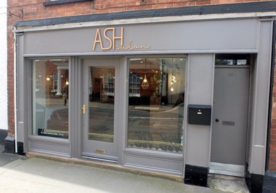 Fascia Sign Featuring Brushed Bronze Effect Fret Cut Acrylic Letters For Ash Salon, Topsham