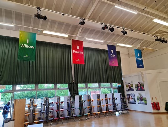 Highlands School 'House' Hanging Banners