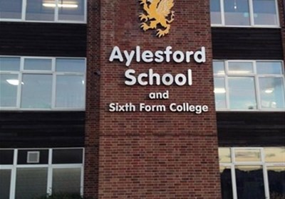 Aylesford School Stand Off Text And Logo Applied Warwick