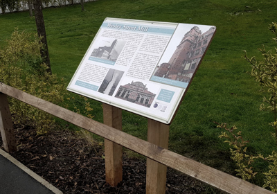 Bespoke exterior Oak lectern sign - Wesley Street Mill