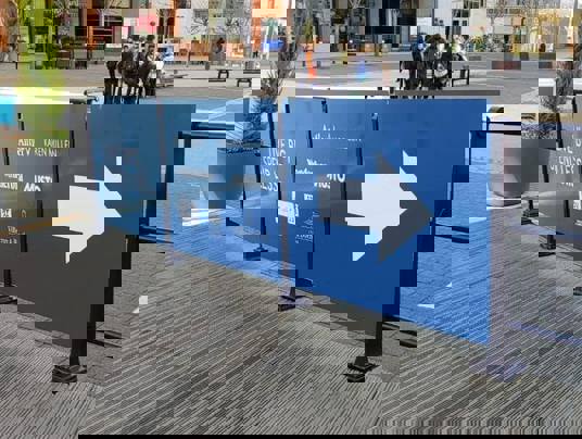 Directional signage for shops and retail