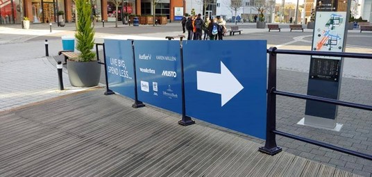 Directional signage for shops and retail